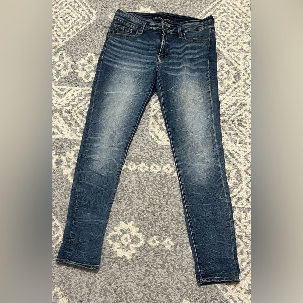Buckle Women's Skinny Jeans - Dark Blue
